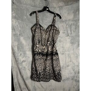 Speed Control New York Mixed Leopard print Smocked Dress plus size 
1X Black